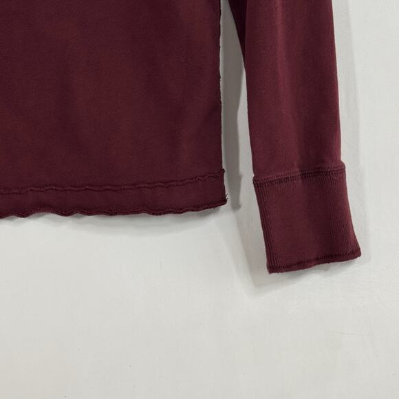 Y2K Hollister Long Sleeve Shirt Mens Size Small Burgundy Surf Thick Stretch - Picture 8 of 8